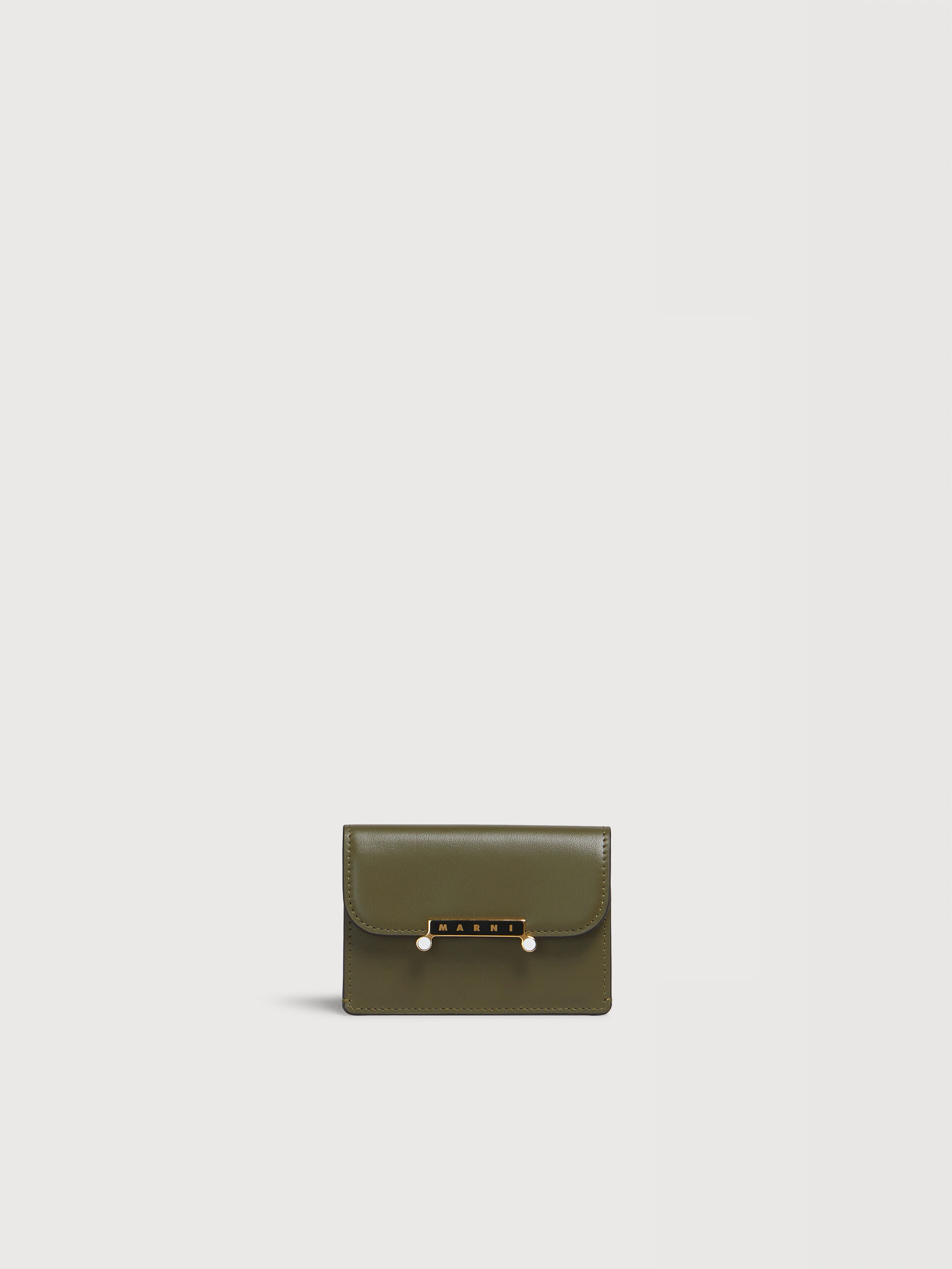 ディープグリーン レザー製 Envelope カードホルダー | Marni