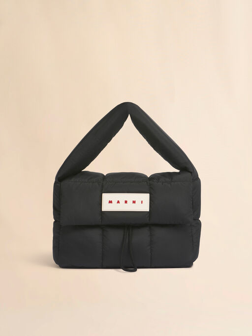 ブラック Puff ショルダーバッグ - ショルダーバッグ