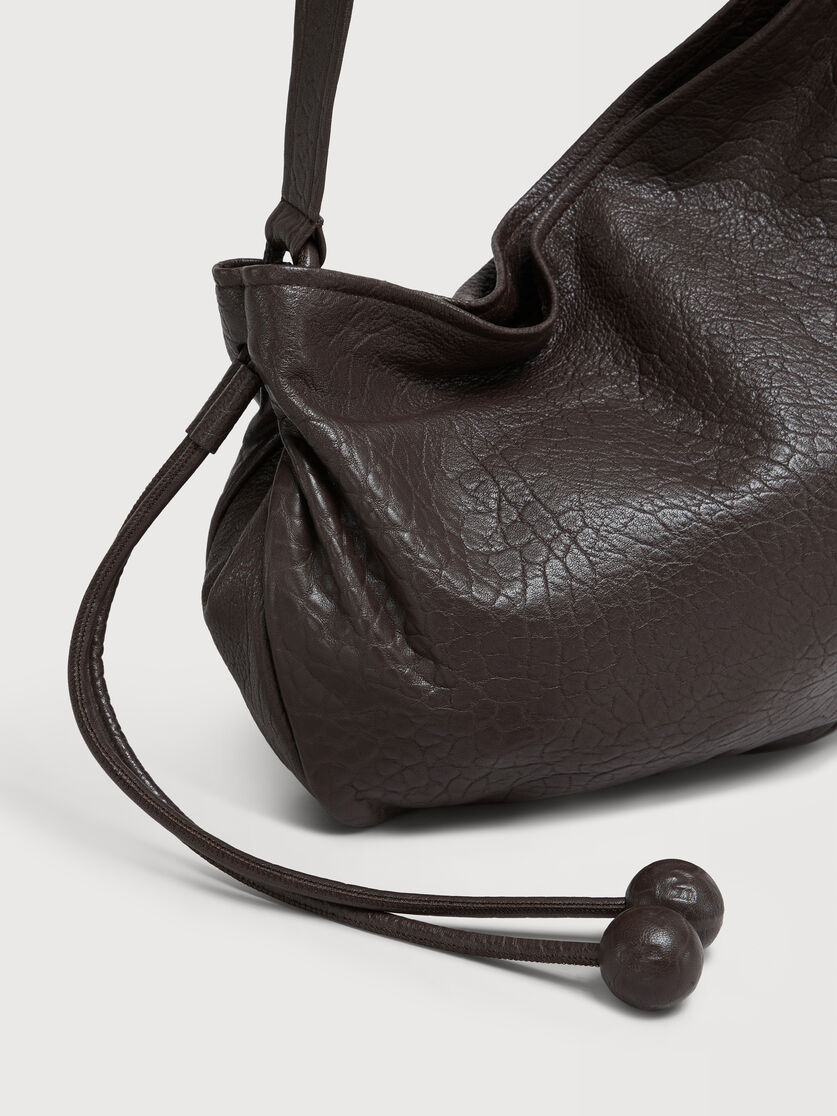 Small brown nappa Hobo bag, Image 4