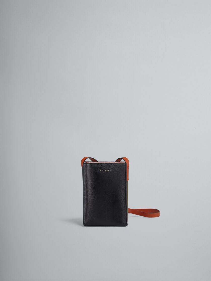 Museo Soft Bag Nano in pelle nera e grigia - Borse a spalla - Image 1