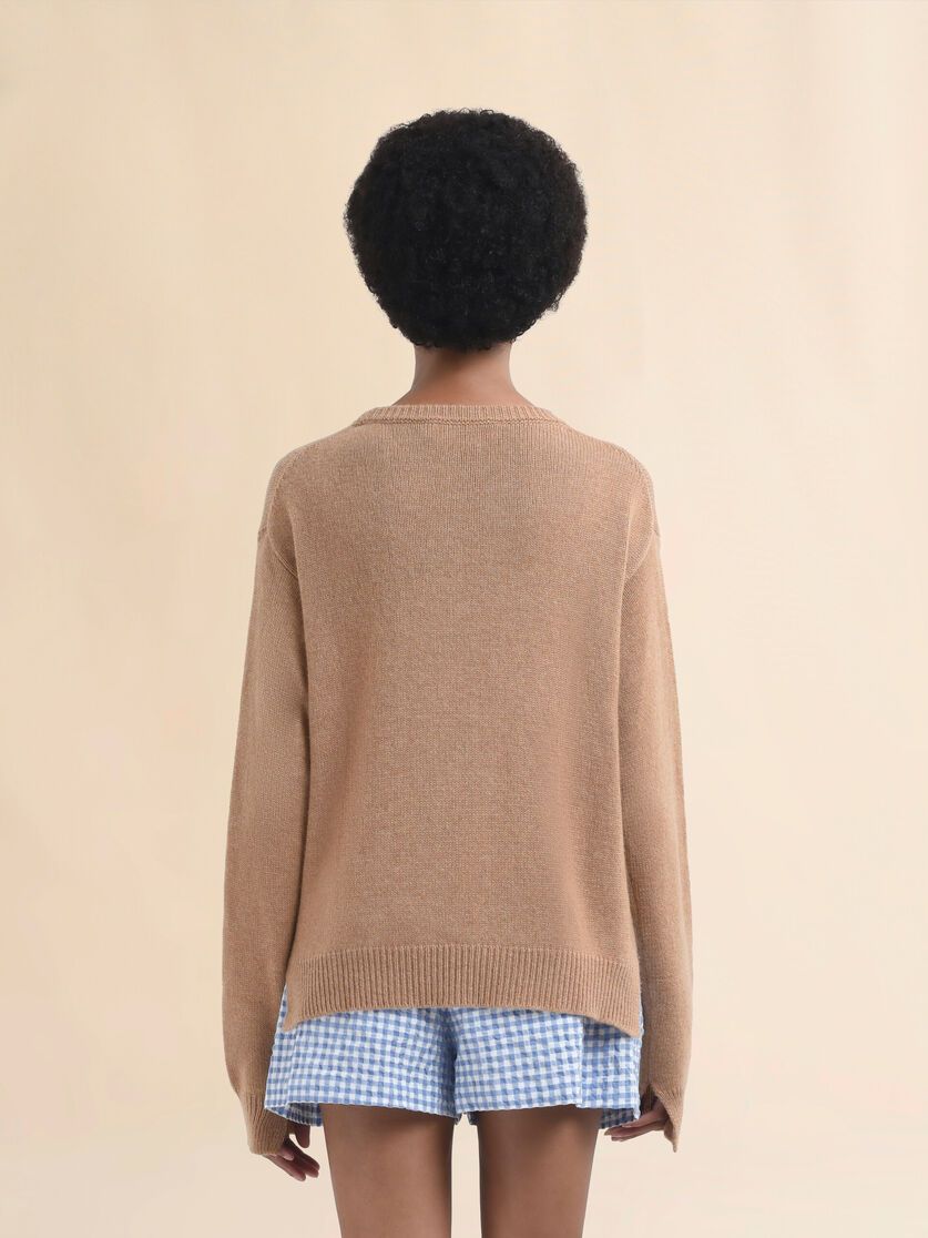 Pull boxy indigo en cachemire avec broderie Marni Symbol - pulls - Image 3