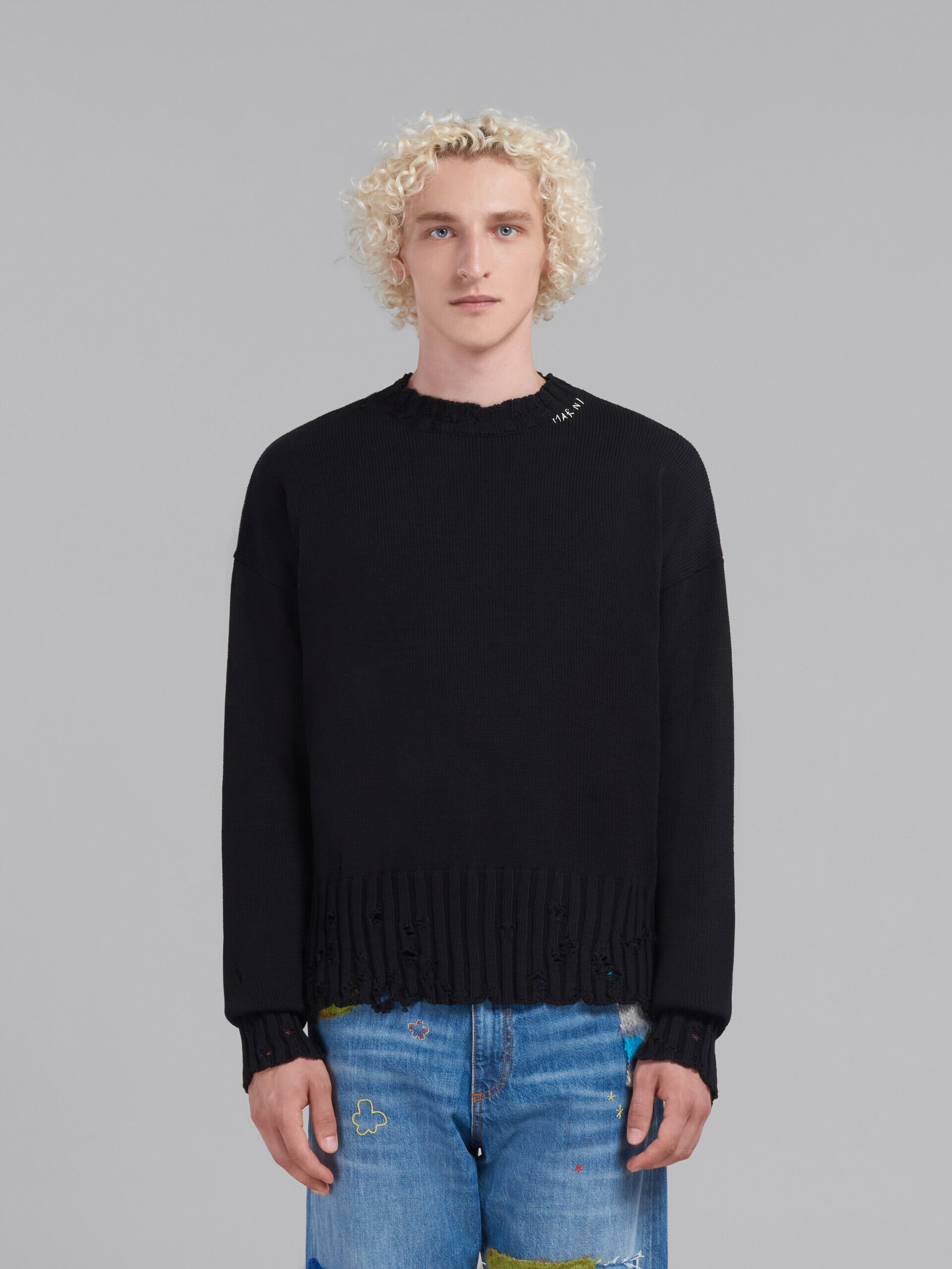 Black twisted crewneck sweater | Marni