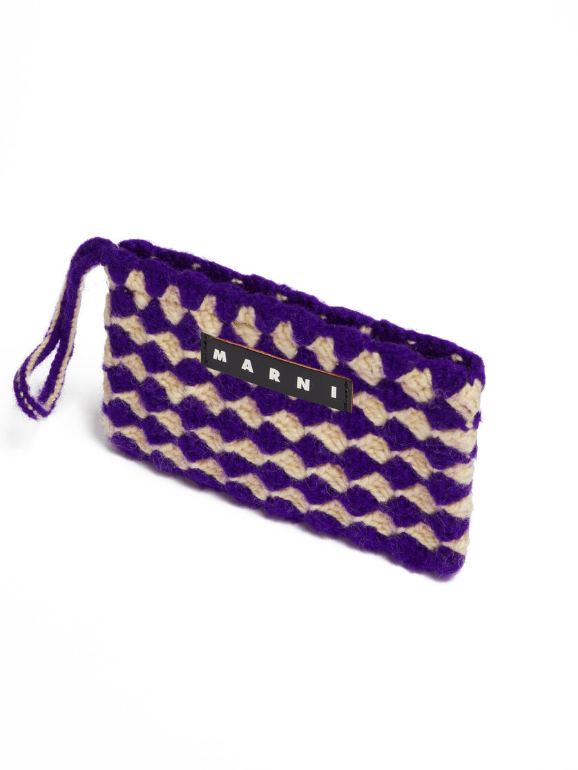 Black Crochet Marni Market Medium Chessboard Pouch - Accessories - Image 4