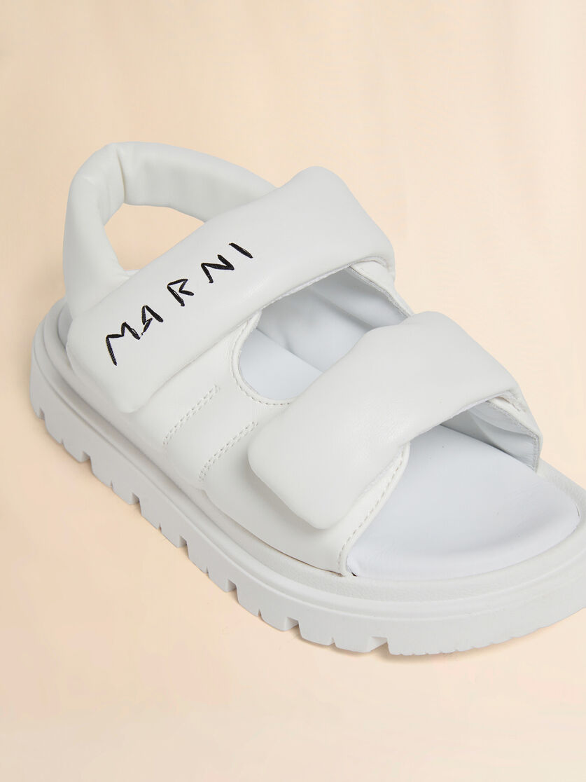 White padded sandal with Marni Mending logo, Image 4