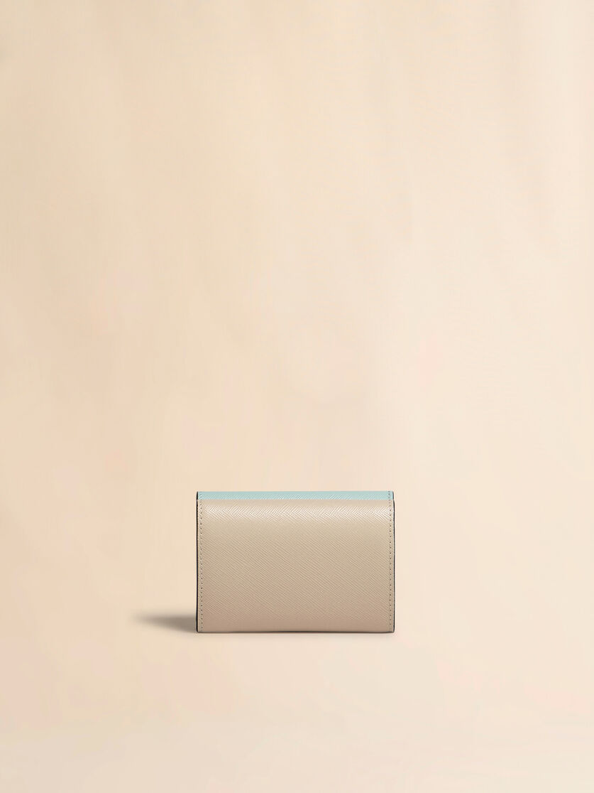 Green, white and brown saffiano leather tri-fold wallet - Wallets - Image 3