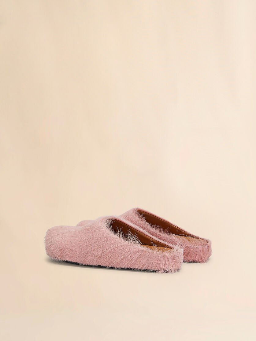 Blue long hair calfskin Fussbett sabot - Clogs - Image 3