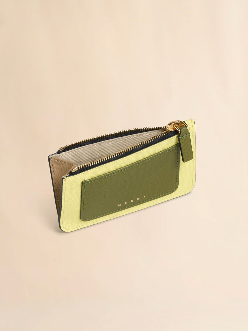 イエロー グリーン ベージュ サフィアーノレザー製カードケース | Marni