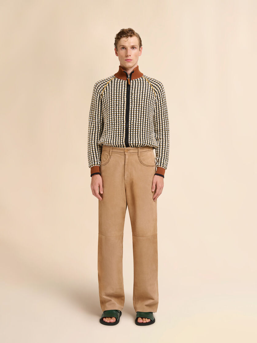 Brown suede trousers with cut-out detailing, Image 2