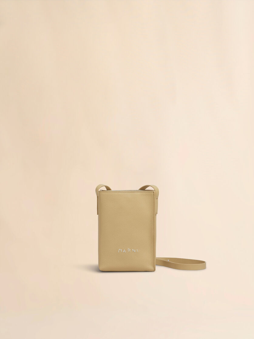Black leather Museo Nano Bag with Marni Symbol embroidery - Shoulder Bags - Image 1