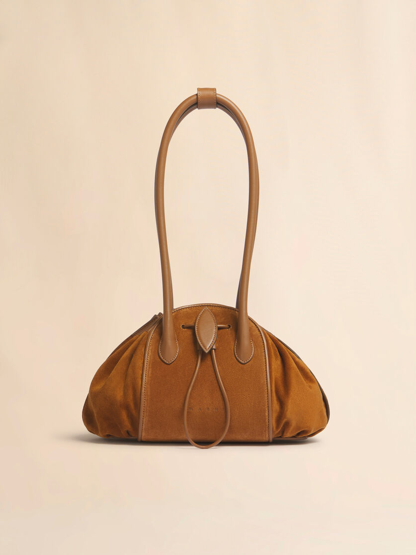 Brown Suede Tulipea Shoulder bag - Shopping Bags - Image 1
