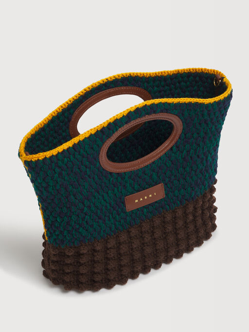 Brown wool Knotty crochet clutch - Handbags