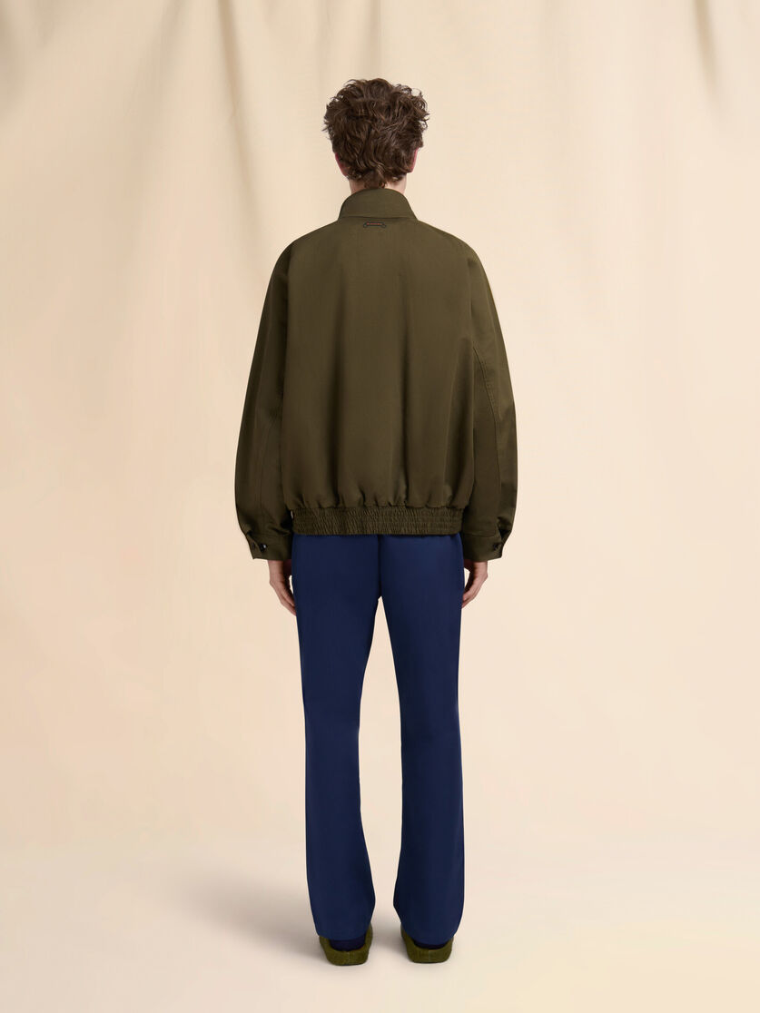 Deep green organic gabardine bomber jacket - Jackets - Image 3