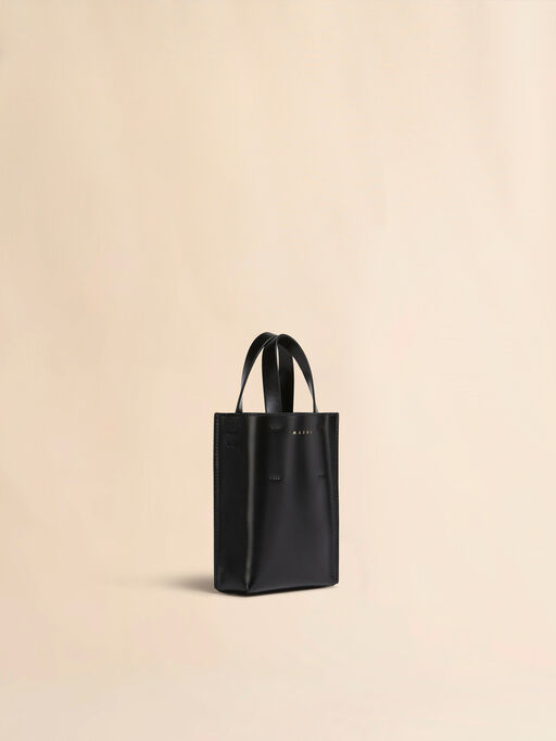 MUSEO nano bag in black leather - Shopping Bags