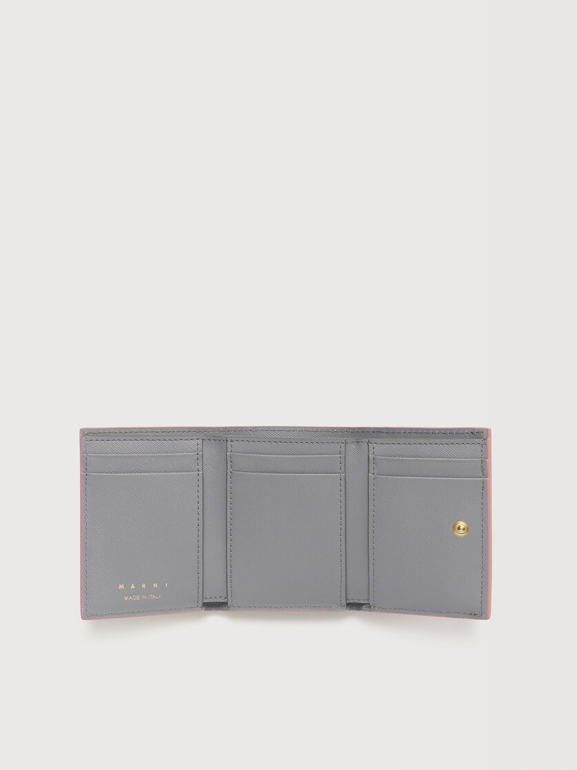 ブラウン、ブラック＆グレー レザー Trunk三つ折りウォレット, Image 2