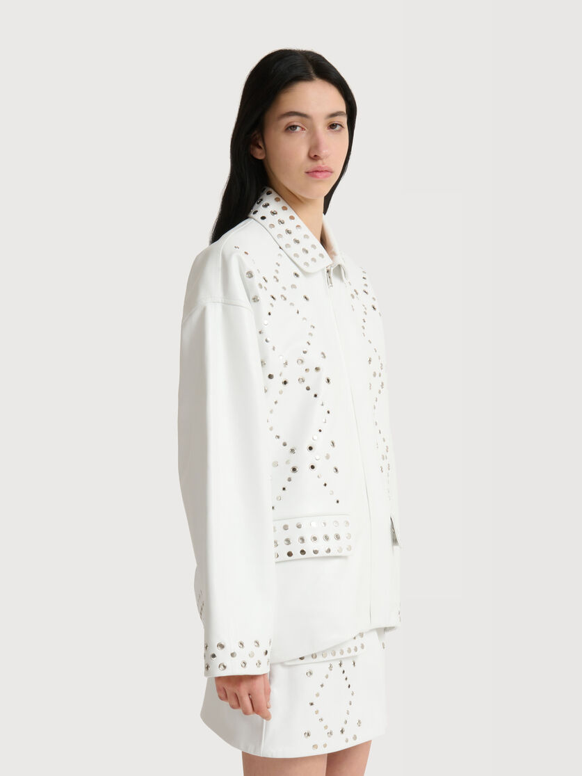 White leather jacket with studs, Image 3