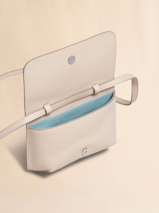 Beige leather shoulder bag with Marni Mending - Pochettes