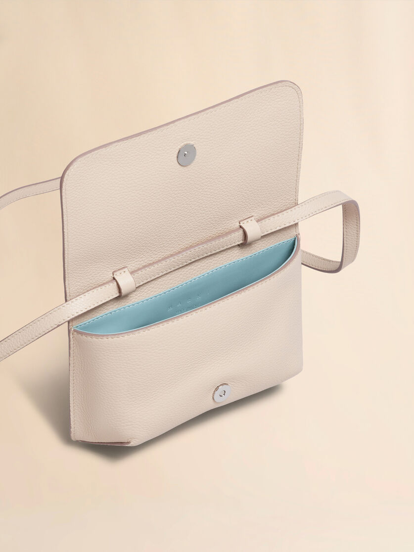 Blue leather shoulder bag with Marni Mending - Pochettes - Image 3