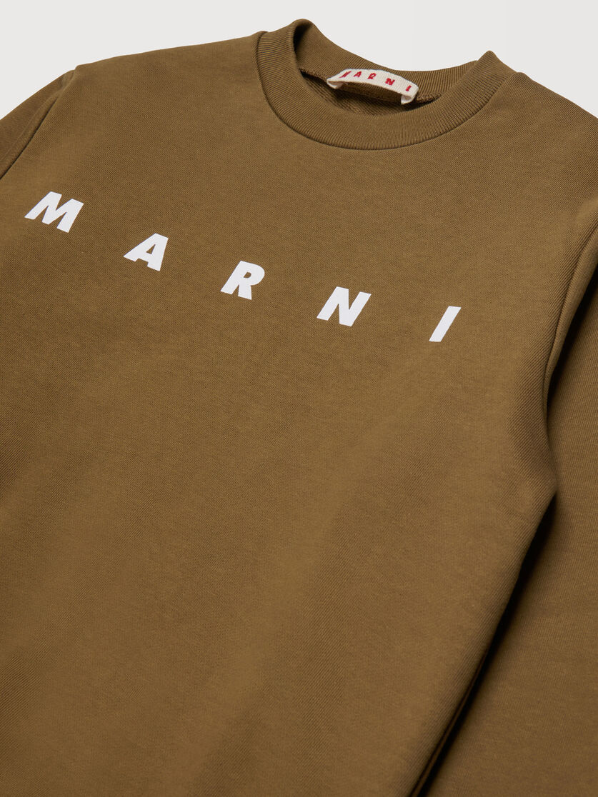 Brown cotton sweatshirt with bold Marni logo, Image 3