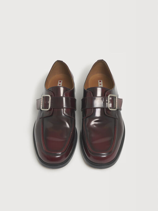 Burgundy shaded leather Bambi buckle shoe - Lace-ups