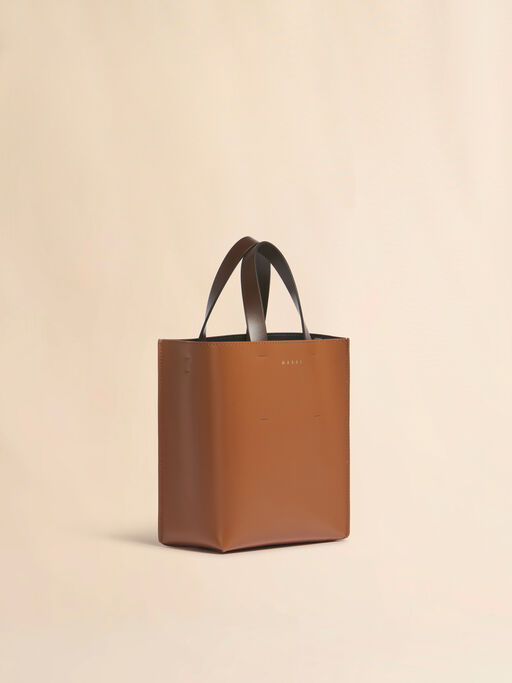 ライトブラウン、ピンク＆ダークブラウン レザー製 Museo ミニバッグ - ショッピングバッグ