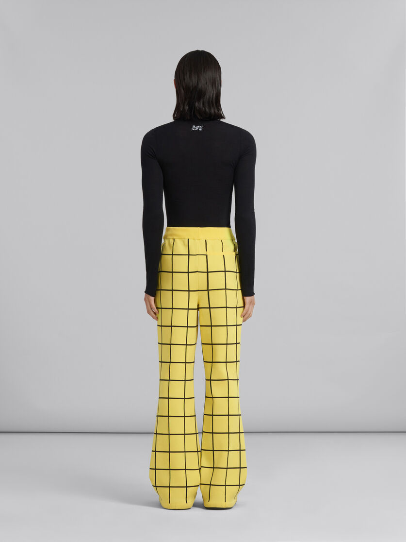 Yellow checked viscose trousers - Pants - Image 3