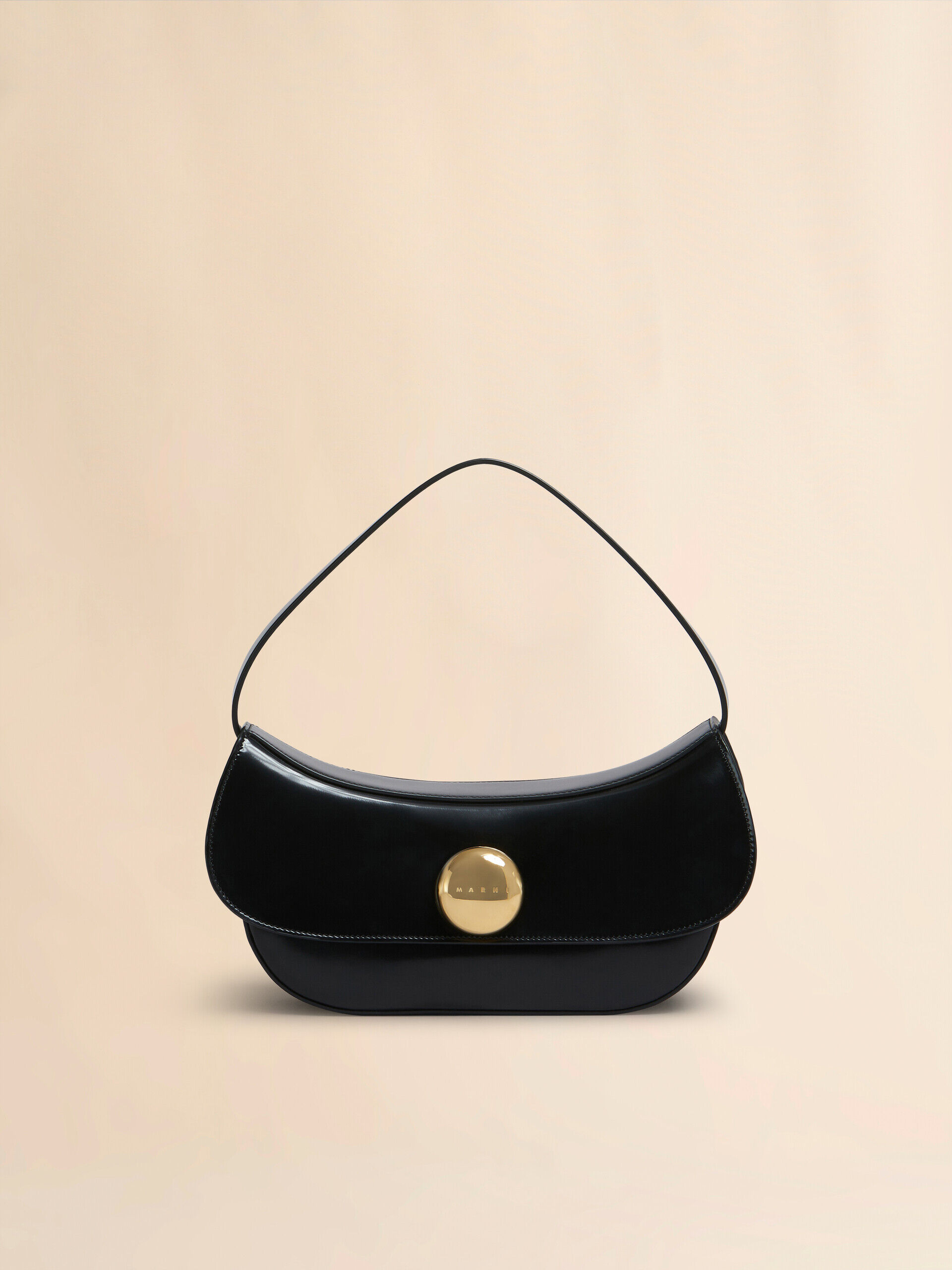 Black leather Butterfly medium hobo bag | Marni