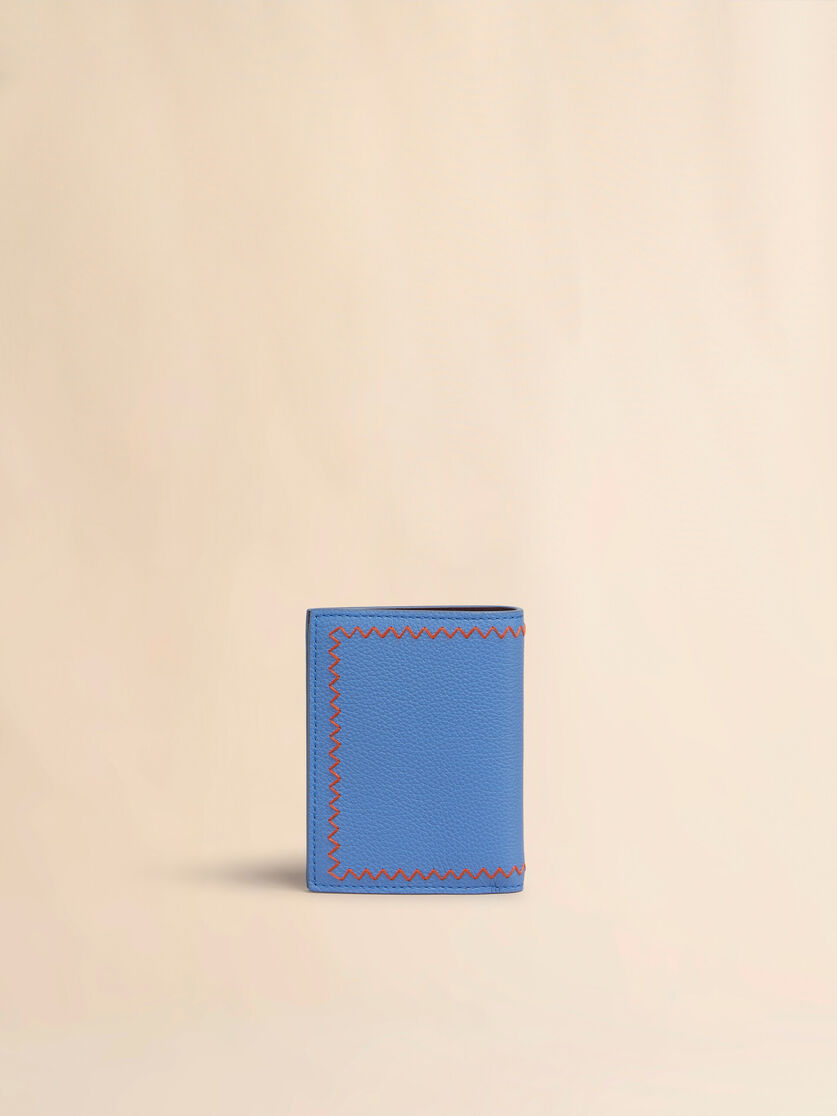 Sky blue bi-fold wallet with Marni Symbol embroidery - Wallets - Image 3