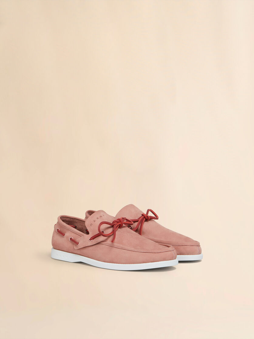 Pink nubuck boat loafer - Mocassin - Image 2