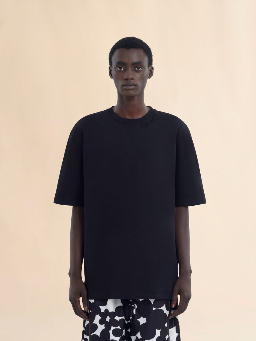Light blue organic cotton oversized T-shirt with Marni patches - Shirts - Image 2