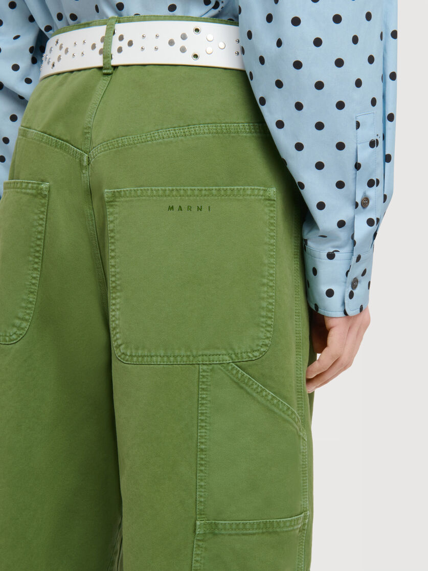 Green cotton loose workwear trousers, Image 5
