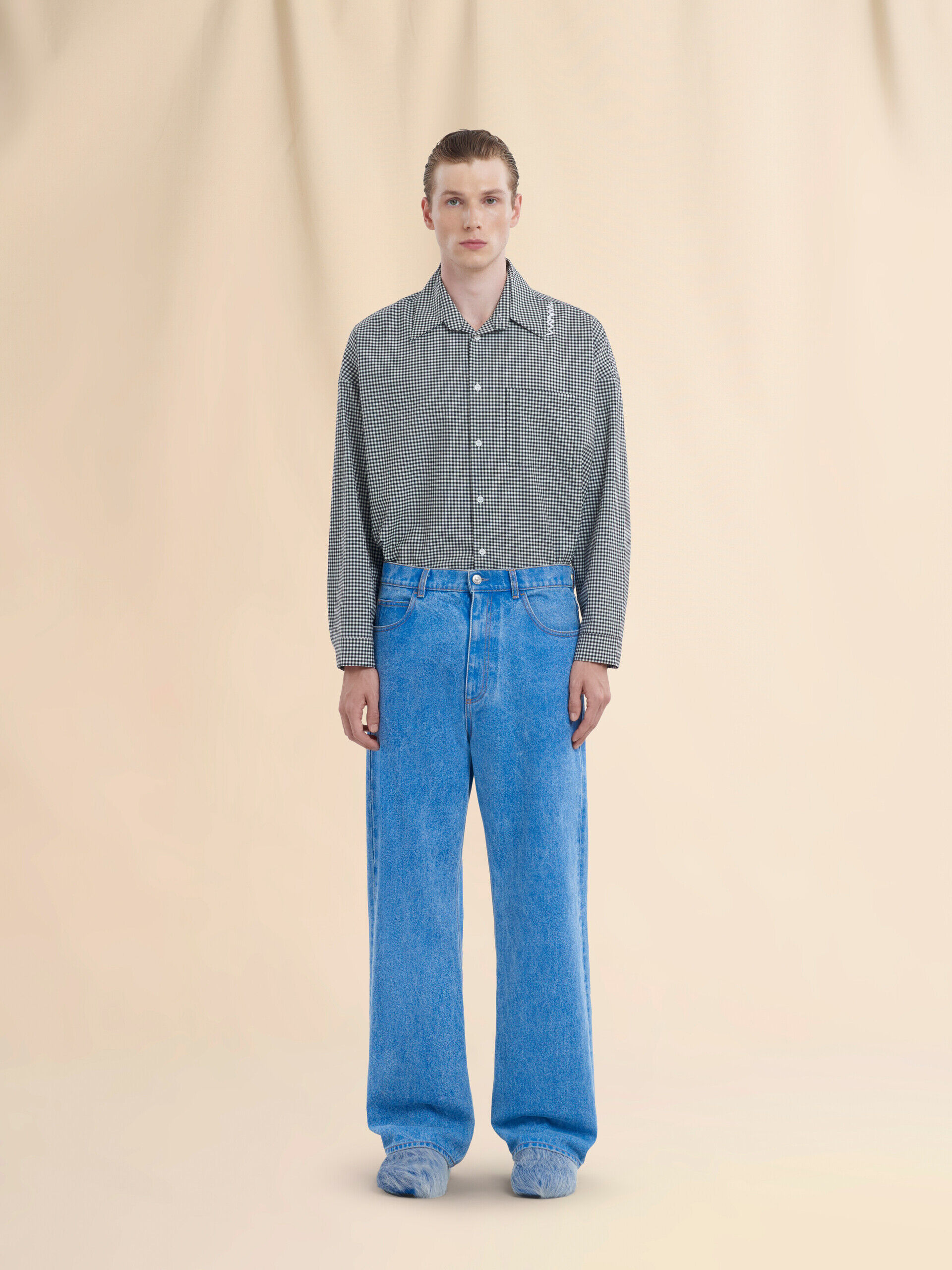 ブルー オーガニックデニム製 ワイドレッグジーンズ | Marni