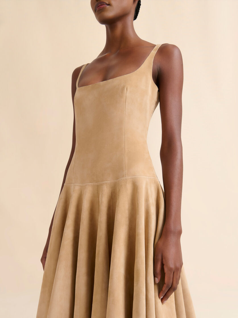 Camel suede bustier dress - Dresses - Image 4