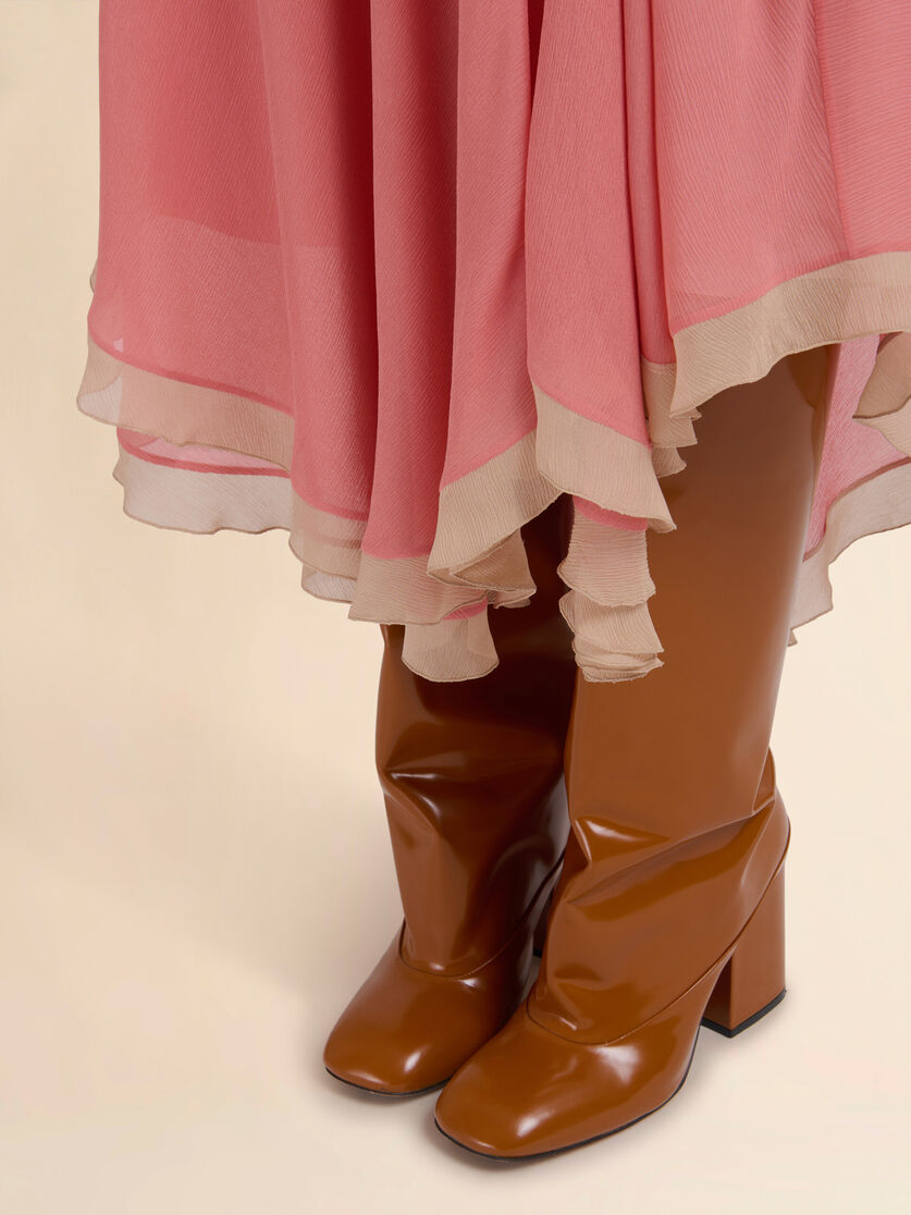 Pink creponne peplum skirt - Skirts - Image 4