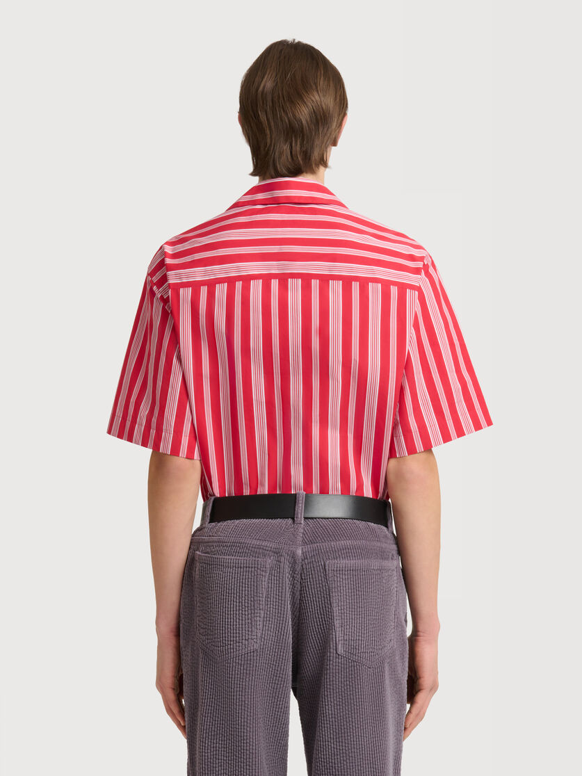 Red striped poplin shirt, Image 4