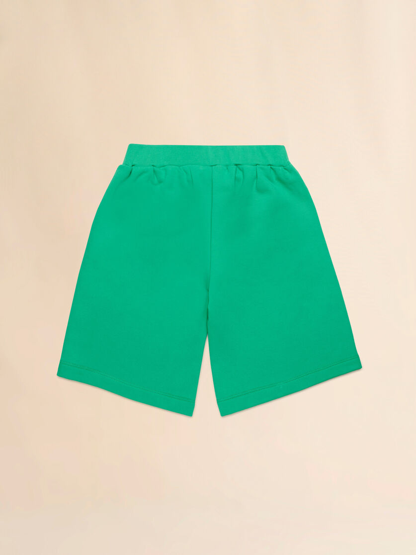 Green fleece shorts with logo - Pants - Image 2