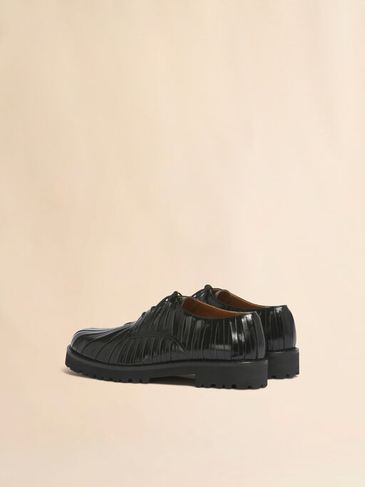 Black leather strip Derby shoe - Lace-ups