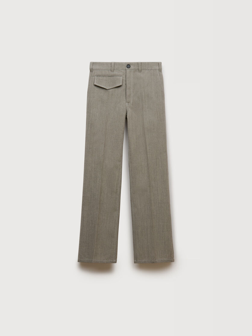 Grey wool trousers with pocket, Image 1