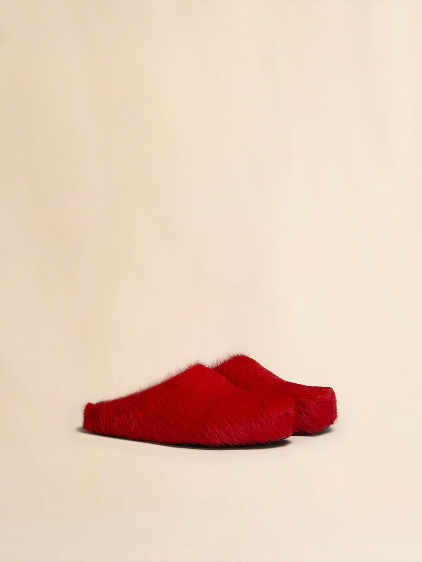 Blue long-hair calfskin Fussbett sabot - Clogs - Image 2