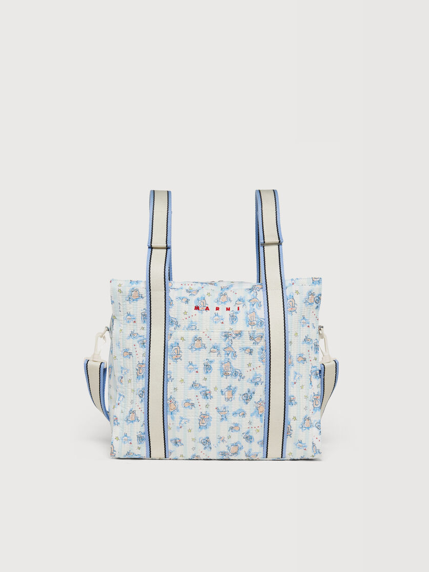 Light blue cotton changing bag with all-over print, Image 1