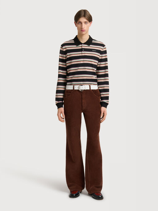 Brown corduroy flared trousers - Pants