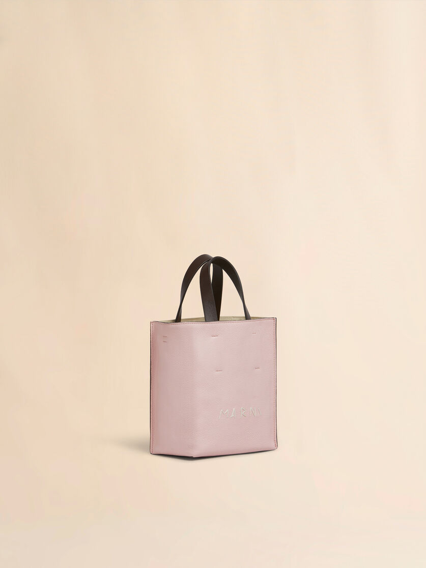 Museo Soft Mini Bag in ivory and brown leather with Marni Mending - Shopping Bags - Image 5