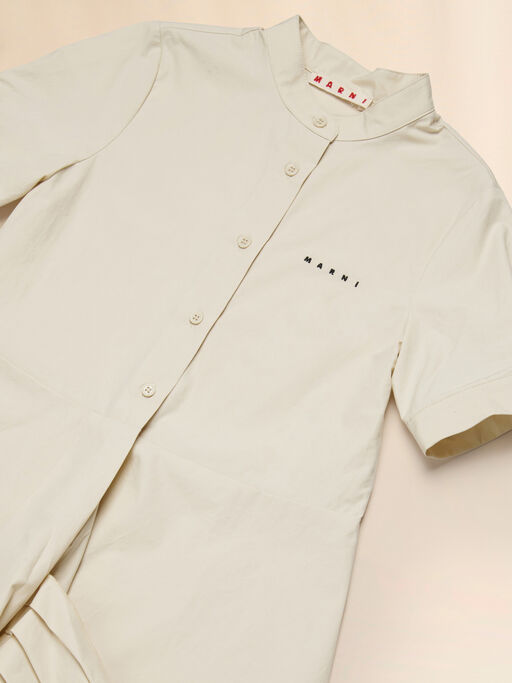 Abito in cotone beige con stampata Crystal Flower - Vestiti