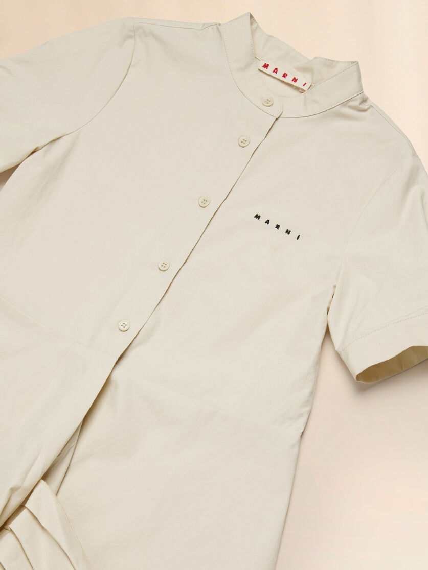 Abito in cotone beige con stampata Crystal Flower, Image 3