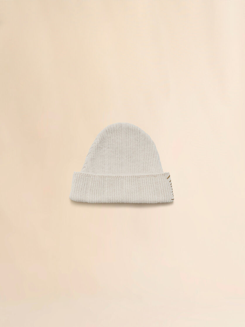 Dunkelblaue Mütze aus Wolle und Kaschmir mit Marni Mending-Stickerei - Hüte - Image 3
