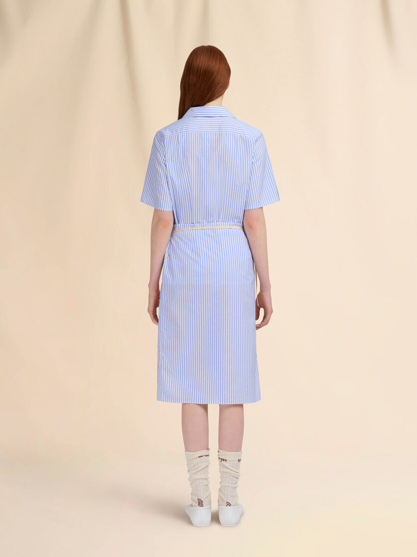 Light blue striped poplin wrap skirt - Skirts - Image 3