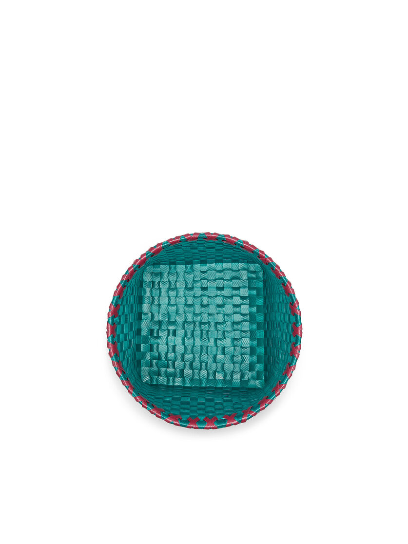 MARNI MARKET basket in orange black and white woven PVC - Accessories - Image 4