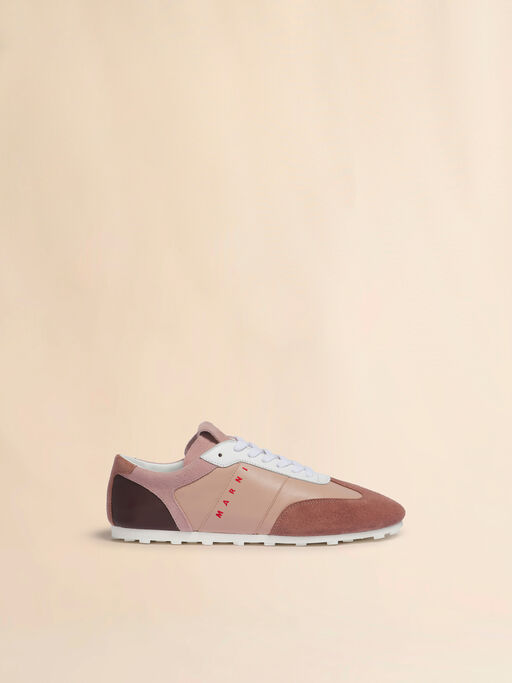 Pink leather and suede sneaker - Sneakers