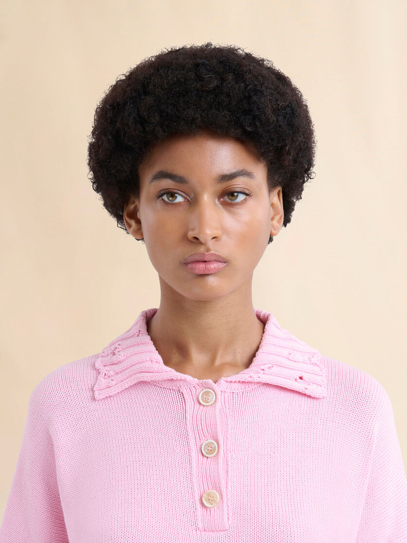 Pink cotton polo shirt with Marni Symbol - Shirts - Image 4