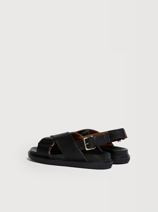 Black leather Fussbett - Sandals