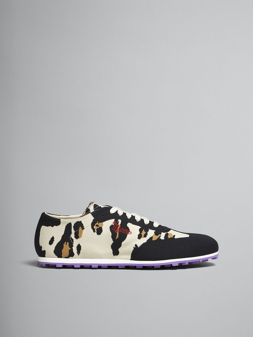 Zapatillas de caña baja PEBBLE de jacquard elástico con estampado de leopardo - Sneakers - Image 1
